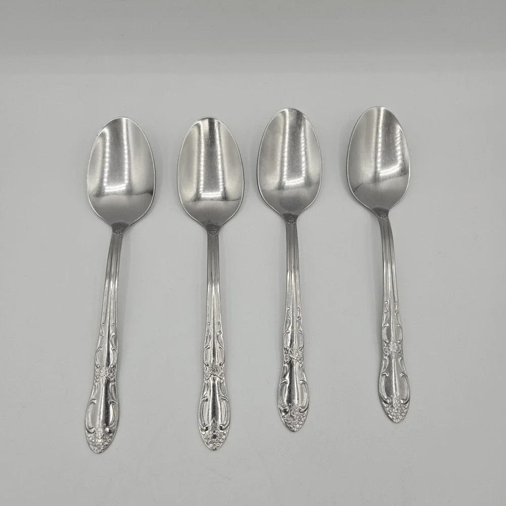Oneida‎ Ohsoh103 Stainless Thor Glossy Four Spoons Discontinued Pattern Flatware